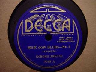 Very Rare - Kokomo Arnold - Milk Cow Blues - No.  2/biscuit Roller Blues - E/e,