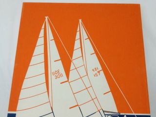 Vintage Marushka Fabric Screen Print Textile Art Sailing Color Block 17 x 21 EUC 3