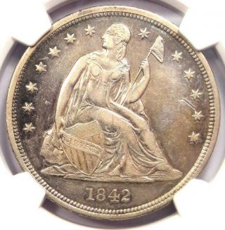 1842 Seated Liberty Silver Dollar $1 - Certified Ngc Xf Details - Rare Coin