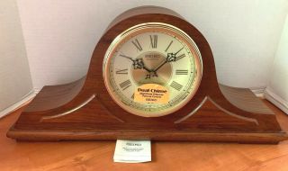 Seiko Quartz Mantel Clock Vintage 21 " Wood Case Westminster Whittington Chime