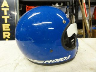Vintage Bell Moto 3 MX Blue Motorcycle Helmet Magnum Buco McHal Fulmer AHRMA 4