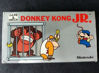80s Vintage Nintendo Game & Watch Donkey Kong Jr Handheld Wide Screen Silver