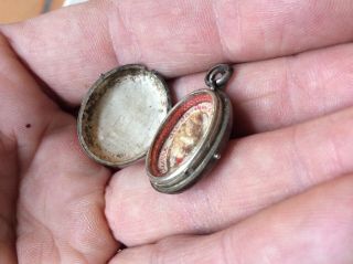Gorgeous Antique French Reliquary Locket Necklace Pendant Solid Silver Religious 6