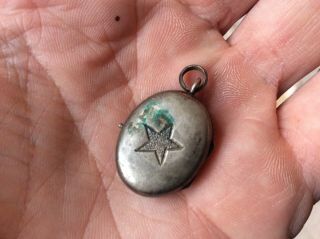 Gorgeous Antique French Reliquary Locket Necklace Pendant Solid Silver Religious 8