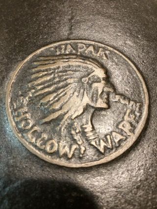 Vintage Htf Wapak Cast Iron Skillet Indian Head Logo