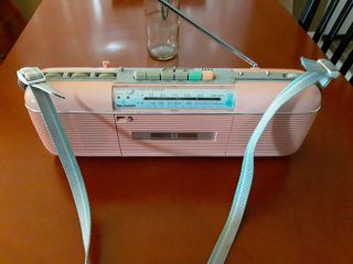 Rare Vintage Sharp Qt - 50 (p) Pink Stereo Am/fm Cassette Player Radio W/strap
