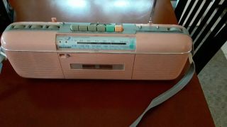RARE Vintage Sharp QT - 50 (P) Pink Stereo AM/FM Cassette Player Radio w/Strap 3