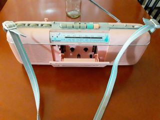 RARE Vintage Sharp QT - 50 (P) Pink Stereo AM/FM Cassette Player Radio w/Strap 7