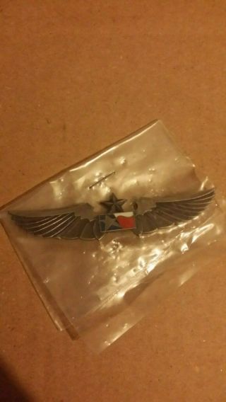 Vintage Texas International Airlines Sterling Silver Aviation Wings With Star