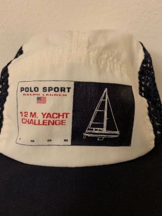 Vintage Ralph Lauren Polo Sport 1996 12 M Yacht Challenge Mesh Nylon Hat Rare