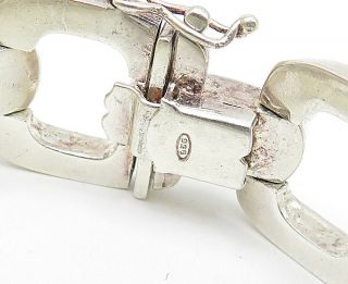 925 Sterling Silver - Vintage Smooth Open Square Link Chain Bracelet - B4583 3