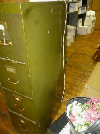 Vintage Industrial metal File Cabinet Shaw Walker 4 drawer 14 