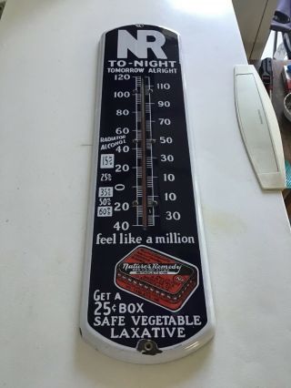 Vintage Porcelain NR Advertising Thermometer 4