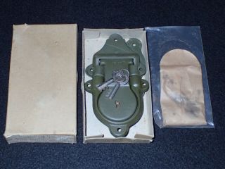 Wwii Us Foot Locker Trunk Replacement Hardware Set W/ Keys & Rivets 1943 - Nos