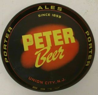 Peter Beer Vintage Union City Nj Beer Tray