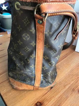 Vintage Louis Vuitton Large Monogram Bucket Bag ROUGH SHAPE NEEDS REFURBISHMENT 3