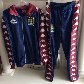 Vintage Kappa 1999 Manchester City Player Issue Full Tracksuit Kappa Xl/m