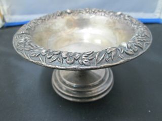 Vintage S.  Kirk & Son Repousse Sterling Silver Candy Dish Bowl 408