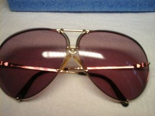 Vintage Porsche Design Carrera Sunglasses Gold Frame Gray Lenses 68mm Size