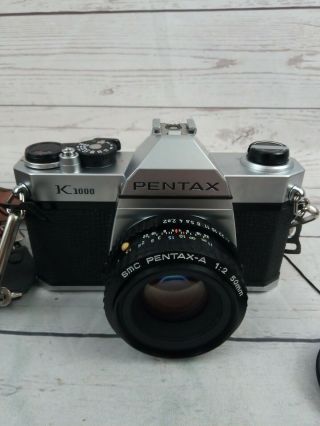 Vintage Asahi Pentax K1000 35mm Film Camera & SMC Pentax - A 50mm 1:2 Lens 2