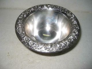 Antique S.  Kirk & Son Inc.  Repousse Sterling Silver Footed Waste Dish 207 2