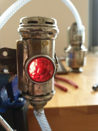 Powell And Hanmer Rear Carbide Lamp.  Vintage Motorcycle Acetylene Light Lamp