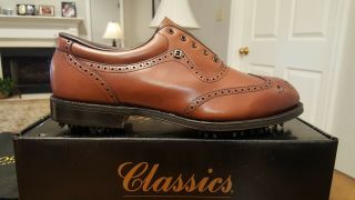 Vintage Footjoy Classics Mens Golf Shoes 56929 Tan 10.  5 Made In Usa