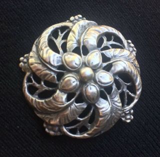 Vintage Cini Sterling Silver Tropical Flower Brooch Pin