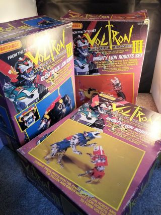Vintage Voltron Iii 5 Lion Full Set In Boxes 1984 Matchbox Diecast