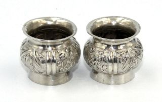 A 19TH CENTURY CHINESE EXPORT SILVER SALTS,  c1900,  WO,  PERFECT 2