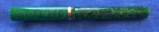 Vtg Sheaffer ' s Fountain Pen Large Lever Fill Jade Green White Dot Flat Top 2