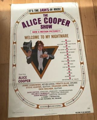 Alice Cooper - Vintage 1975 Poster.  Welcome To My Nightmare