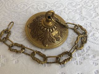 4 3/4 " Vintage European Brass Ceiling Canopy With 19 " Chain