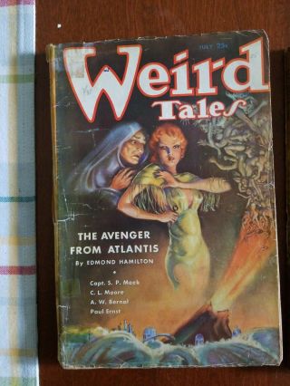 3 Vintage Weird Tales Pulp Sci Fi Fantasy Horror Magazines 1935 July,  Sept & Dec 2