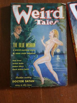 3 Vintage Weird Tales Pulp Sci Fi Fantasy Horror Magazines 1935 July,  Sept & Dec 5