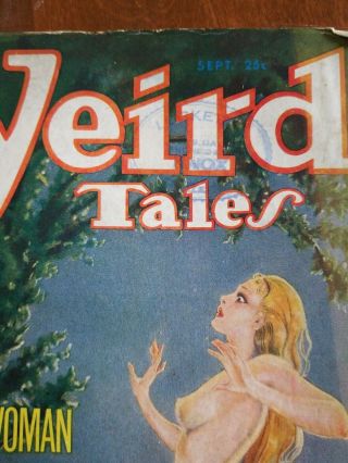 3 Vintage Weird Tales Pulp Sci Fi Fantasy Horror Magazines 1935 July,  Sept & Dec 6