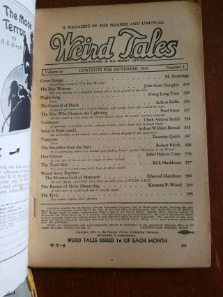 3 Vintage Weird Tales Pulp Sci Fi Fantasy Horror Magazines 1935 July,  Sept & Dec 7