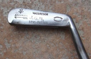 Antique Vintage Macgregor Semi Putter Hickory Wood Shaft Golf Club Chipper