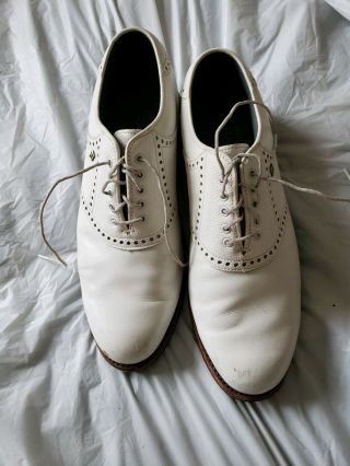 Footjoy Premiere Classics Dry 51411 Vtg Golf Shoes Usa Mens Size 10 White