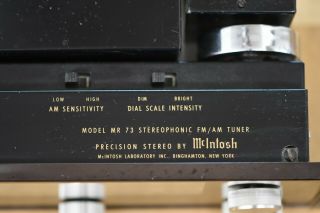 McIntosh MR 73 Vintage Tuner w/original box 4