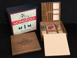 Monopoly Vintage Edition From Restoration Hardware Wooden Game Board - Rare
