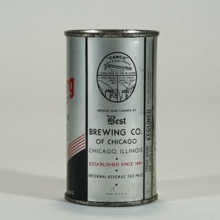 Best ' s Hapsburg Lager Instructional Fklat Top Beer Can Chicago Illinois RARE 108 2