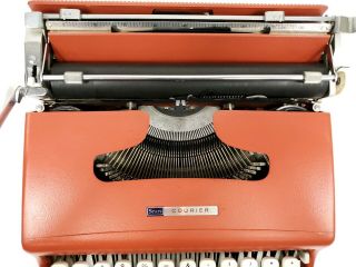 Vintage Sears Courier Typewriter With Case Red Salmon Olivetti Lettera 22 3