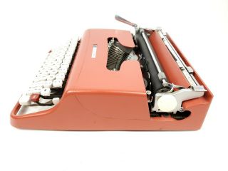 Vintage Sears Courier Typewriter With Case Red Salmon Olivetti Lettera 22 6