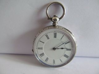 1880 Antique Fob Pocket Watch Solid Silver And.