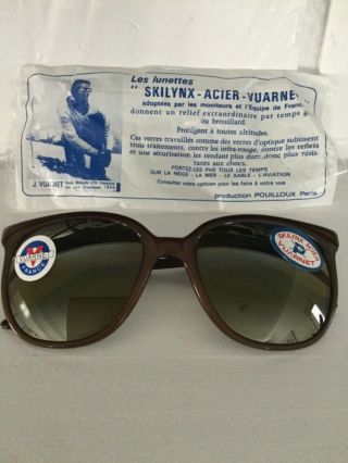 Vintage Vuarnet Brown Cateye Sunglasses Skilynx Lens