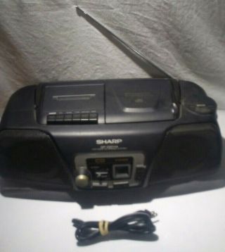 Vintage Sharp Qt - Cd114 Portable Am/fm Stereo Cd Cassette Player Recorder Boombox