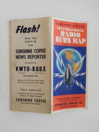 International Radio News Map WWII 1941 US Military Sunshine Coffee Springfield 2