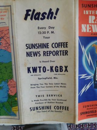 International Radio News Map WWII 1941 US Military Sunshine Coffee Springfield 3