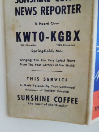 International Radio News Map WWII 1941 US Military Sunshine Coffee Springfield 4